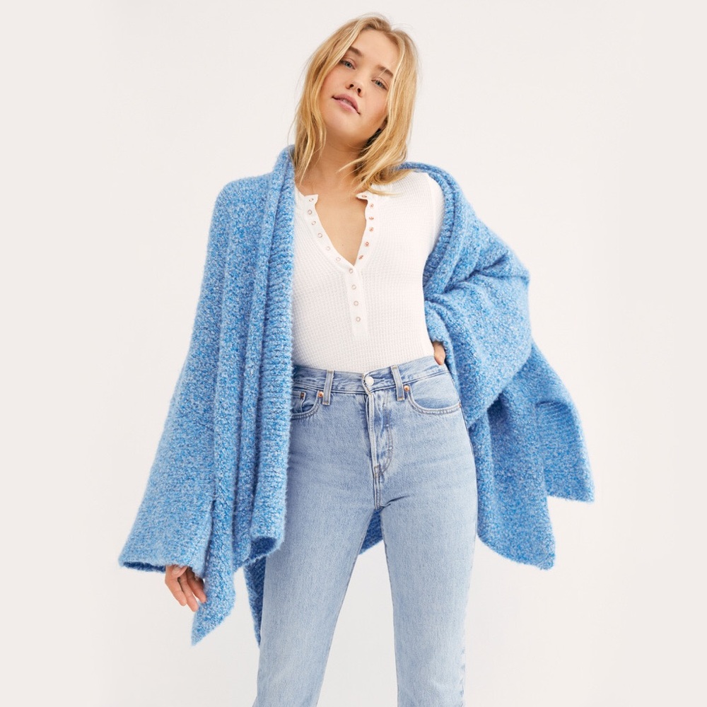 Free People BFF Cardigan in Big Blue - Picture 10 of 10